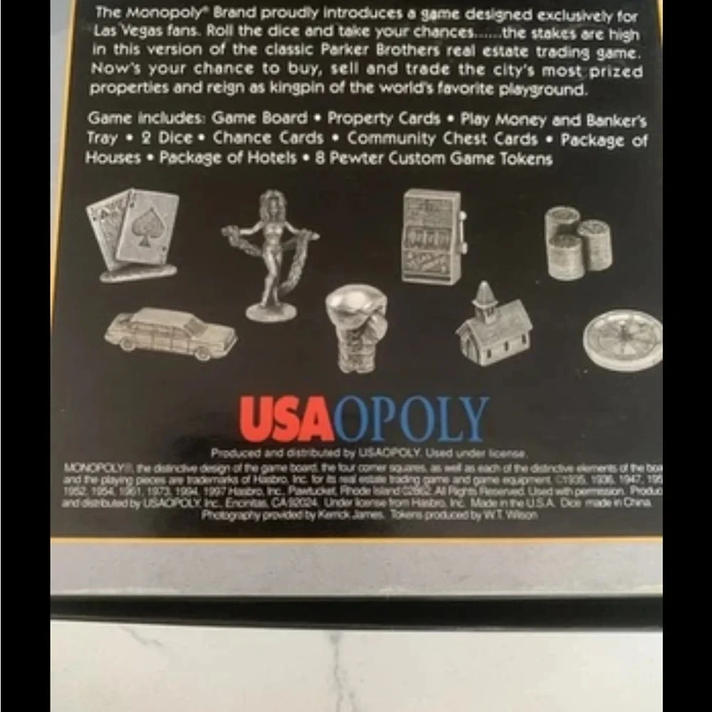 Monopoly Las Vegas Edition 1997 Complete Show Girl Pewter Tokens VTG